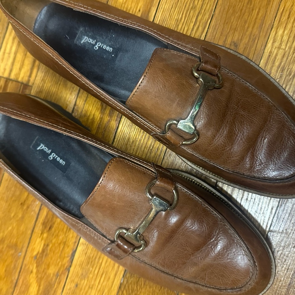 Paul Green Men's Tan Leather Slip-Ons